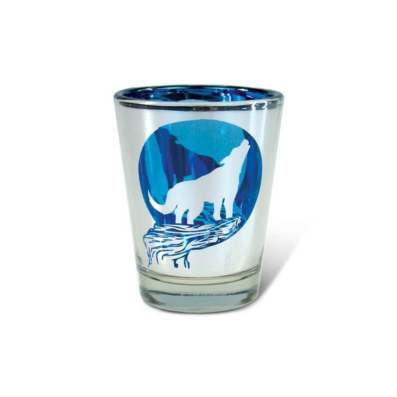 Silver Shot Glass Wolf