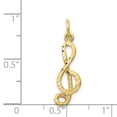 thumbnail image 3 of 10K Yellow Gold Charm Pendant Themed 25 mm 7 Medium Solid Treble Clef, 3 of 3