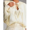 thumbnail image 5 of Vestido de verano Tsukko con dobladillo con volantes y manga larga para mujer, blanco, 5 of 5