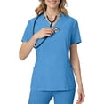 thumbnail image 4 of Jacenvly Hauts pour Femmes Tendance Liquidation T-Shirt à Col en V pour Femmes Confortable Respirant Léger à Manches Courtes Uniforme d'Infirmière Hauts pour Femmes en Liquidation, 4 of 9