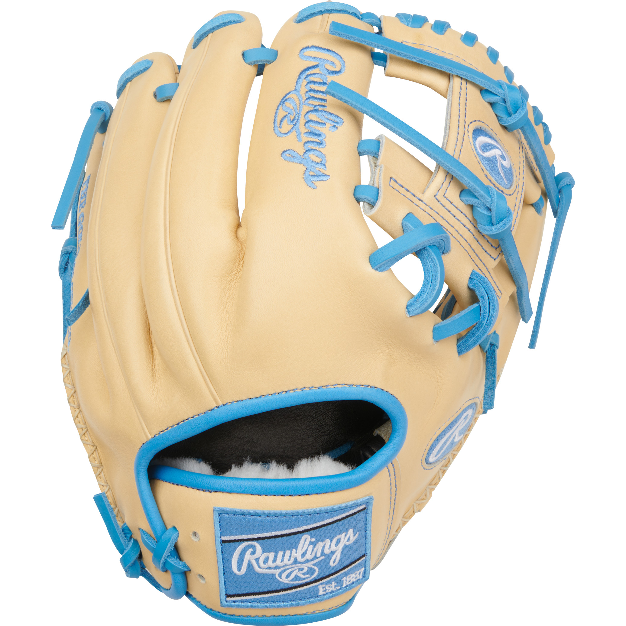 Rawlings Pro Preferred Infield Glove | 200 Pattern | 11.5-Inch | RHT | Camel/Columbia Blue