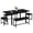 black, variant on 5 Piece Expandable Dining Table Set for 4-8, Space-Saving Kitchen Table Chairs Set with Hidden Storage