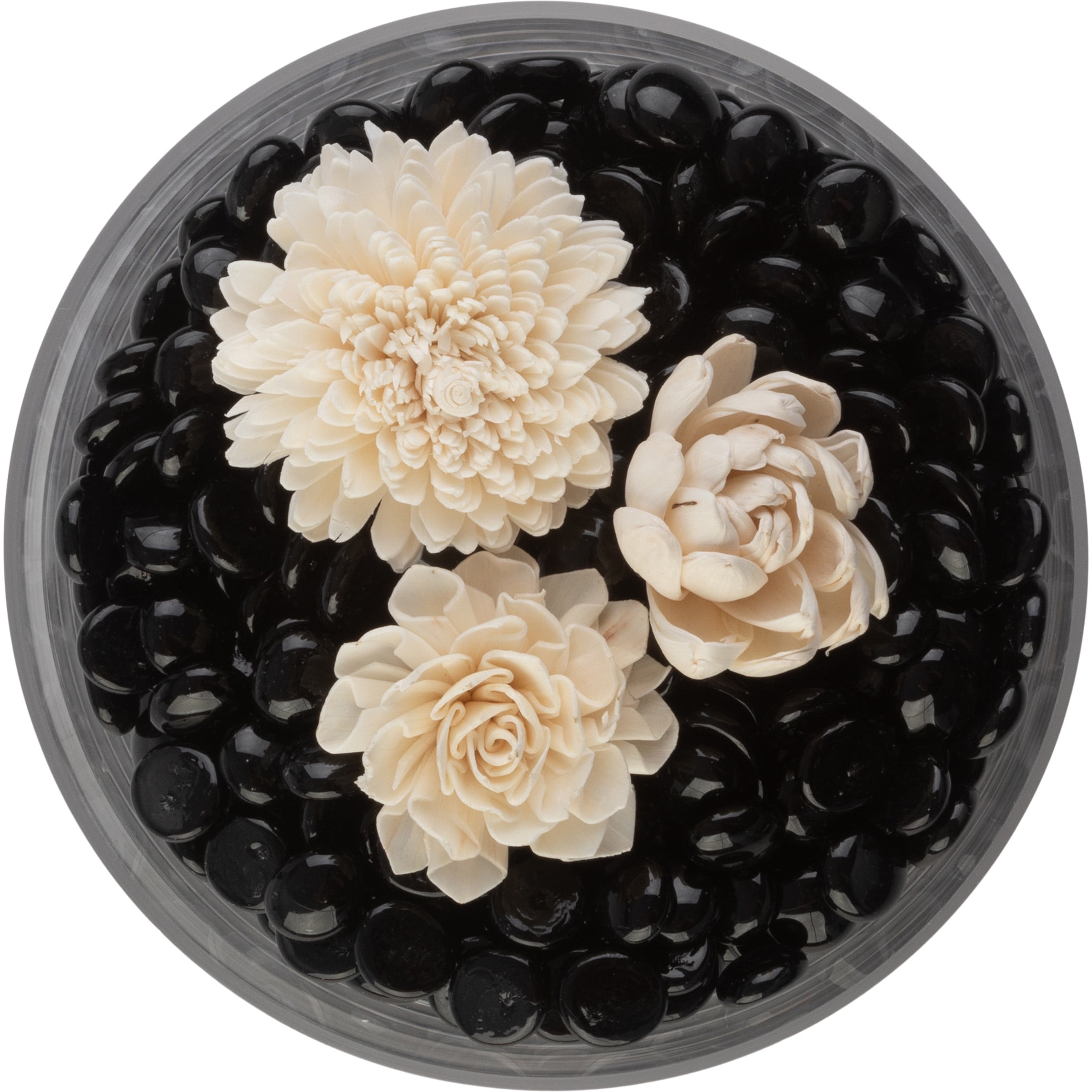Lavish Home 10lbs Vase Filler Glass Beads - 3/4in Flat Marbles, Black