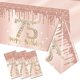 thumbnail image 1 of wonima02 3 Pack Pink Rose Gold 75th Birthday Tablecloth Decorations - Plastic Disposable Rectangular Table Cover for Party Supplies, 1 of 1