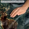 thumbnail image 3 of Pack of 2 Forest Wilderness Deer Throw Pillow Covers 20x20 Inch, Square Farmhouse Pillowcase, Velvet Cushion Case for Sofa Bedroom Home Decor, 3 of 7