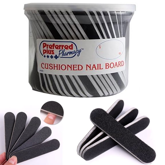 60 Ct Professional Nail Files Emery Board 4.5" Double Sided Manicure Pedicure