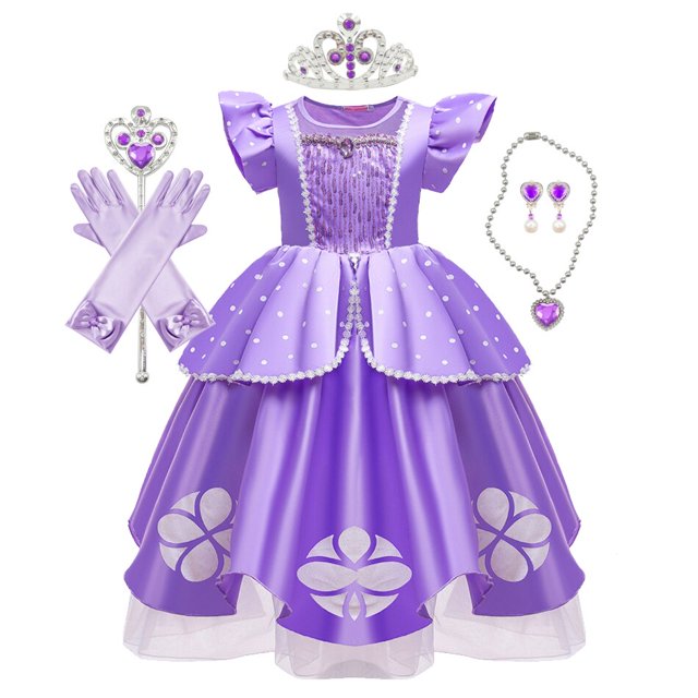 Vestido de Sofía para niña, disfraz de princesa para fiesta de cumpleaños, púrpura, Sophia, Cosplay de Halloween para bebé, ropa de lujo Fivean unisex
