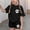Black, variant on Girls Summer Outfit Sets, Short Sleeve Casual Printed Crew Neck Kids' 2 Piece Sets Hot Pink Size 14-16