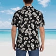 thumbnail image 4 of Balery Daisies Flowers Camisas hawaianas de manga corta para hombre, camisas playeras de corte holgado, camisas de vacaciones con botones,Medium, 4 of 7