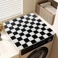 thumbnail image 2 of 1pc Dish Drying Mat, 20in×24in2/4in×24in, Black And White Grid Washing Machine Dust Cover Mat, Washstand Drain Mat, Washstand Cup Mat, For Kitchen Countertop, Kitchen Accessories, 2 of 7