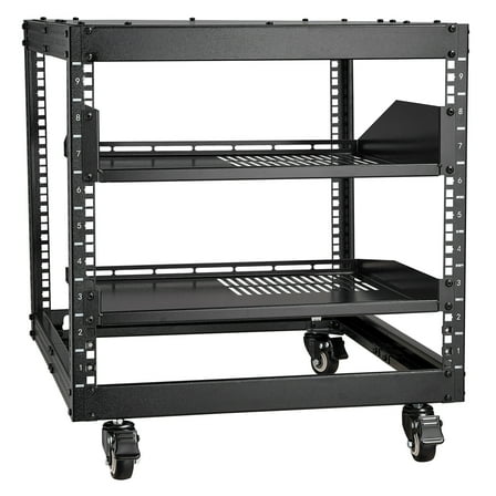VEVOR 9U Open Frame Server Rack, 23''-40'' Adjustable Depth, Free Standing or Wall Mount Network Server Rack with 360° Casters,Heavy Duty 4 Post Holds All Your Networking IT Equipment AV Gear Router