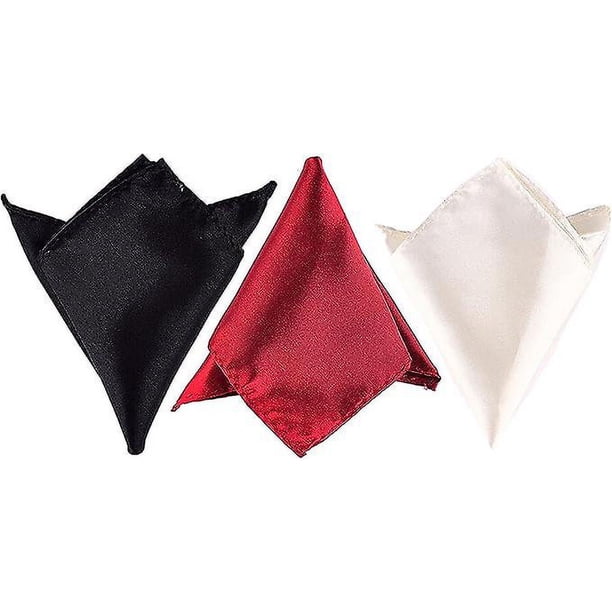 Pañuelo de bolsillo Rojo Verde 3 piezas liso boda traje de oficina