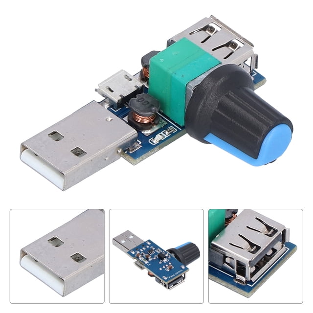 Controlador de velocidad del ventilador USB Control de volumen Placa de ajuste Ajuste de velocidad Módulo de bajo ruido