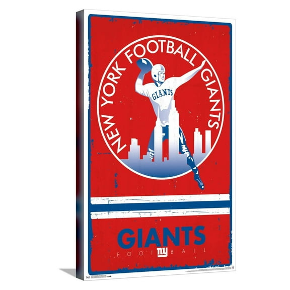 NFL New York Giants - Retro Logo 15 Canvas Wall Poster, 14.725" x 22.375"