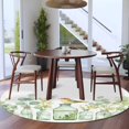 thumbnail image 3 of Round Rugs 5Ft, Spring Eucalyptus Round Area Rug Washable Indoor Throw Carpet, Birds Green Leaf Vase Watercolor Soft Non Slip Circle Rug for Cabinet Bathroom Home Decor Aesthetic, 3 of 8
