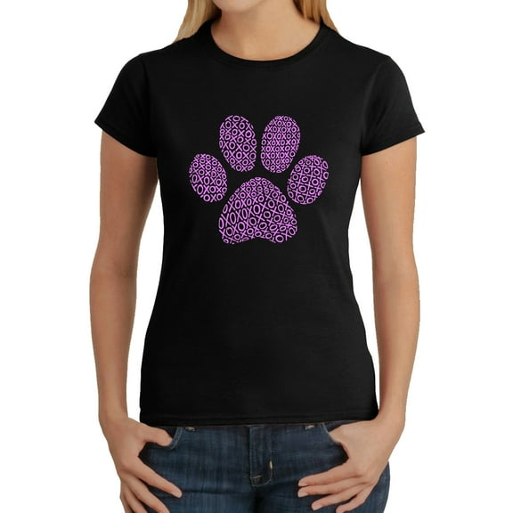 Women's Word Art T-Shirt - XOXO Dog Paw