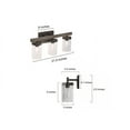 thumbnail image 3 of LNC Farmhouse Bathroom Black Faux Wood Vanity Light, 1.8 ft. 3-Light Industrial Wall Lighting Fixture with Clear Glass Shade, 3 of 5