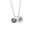 thumbnail image 2 of Delight Jewelry Silvertone Ram Head Silvertone Script Initial Disc - M - Charm Necklace, 20"+3", 2 of 4
