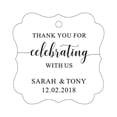 thumbnail image 1 of Darling Souvenir Fancy Frame Custom Paper Tags Thank You For Celebrating With Us Wedding Favor Gift Hang Tags-White-100 Tags, 1 of 1
