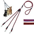 thumbnail image 4 of Pet Dog 3 Way Nylon Woven Coupler Traction Leash 3 Small Dogs Walking Leader, 4 of 8