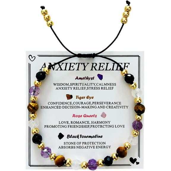 Anxiety Relief Bracelet for Women Gifts for Her Natural Gemstone Beaded Bracelet Depression Stress Relief Spiritual Jewelry Balance Stability