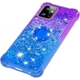 thumbnail image 6 of Slim Fit Phone Case for Motorola G Power 2023, Shiny Bling Quicksand Effect TPU Bumper Ring Bracket Case,Four Corners Heavy Anti-Fall Protection Cover for Moto G Power 2023,Purple Blue, 6 of 7
