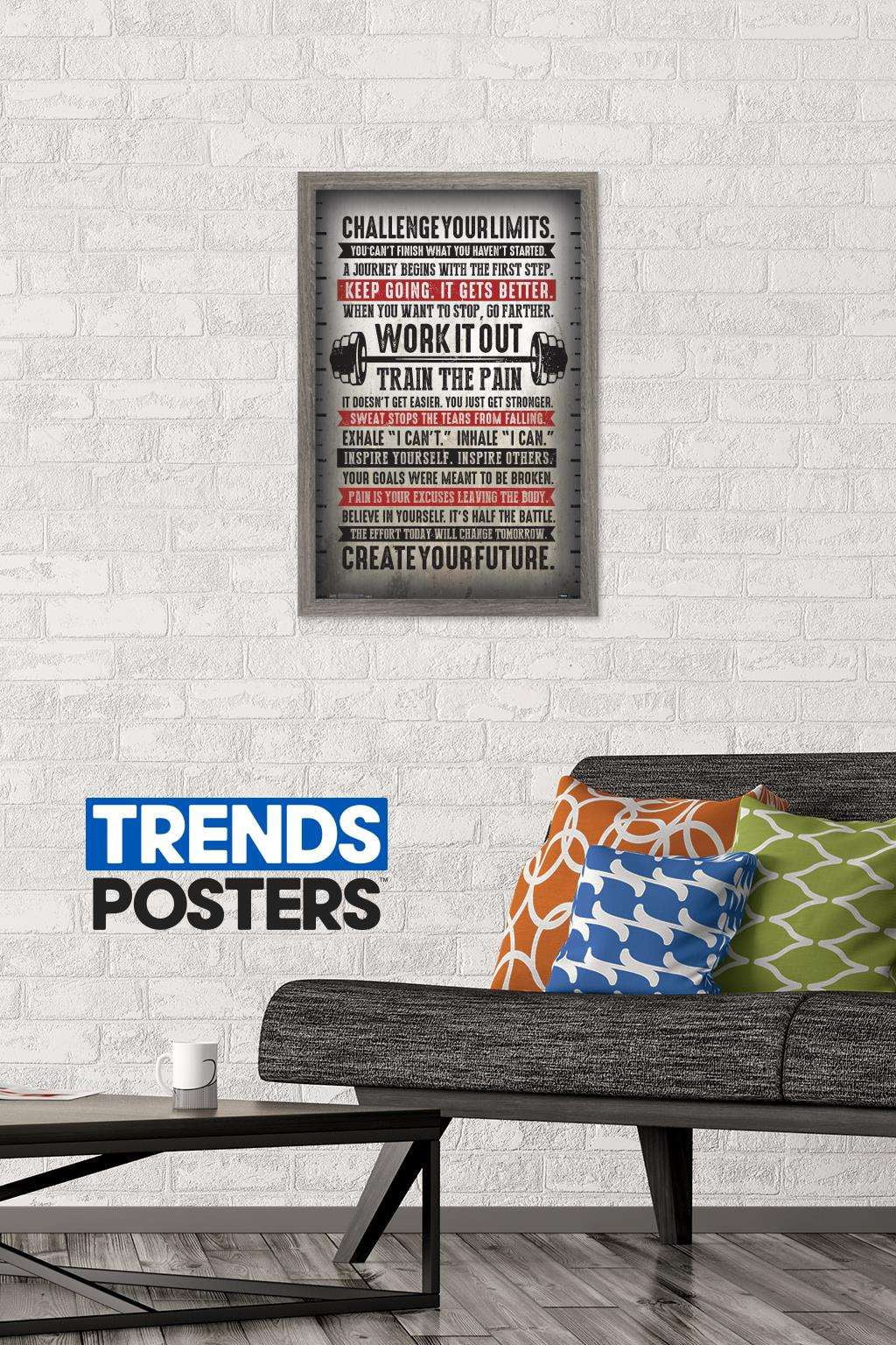 Challenge Your Limits Wall Poster, 14.725" x 22.375", Framed