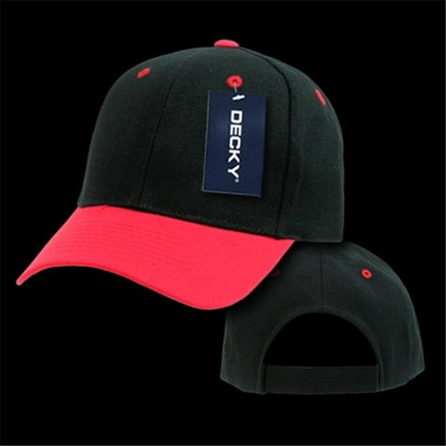 Decky 207-BLKRED Casquette de Baseball de Luxe, Noir & Rouge