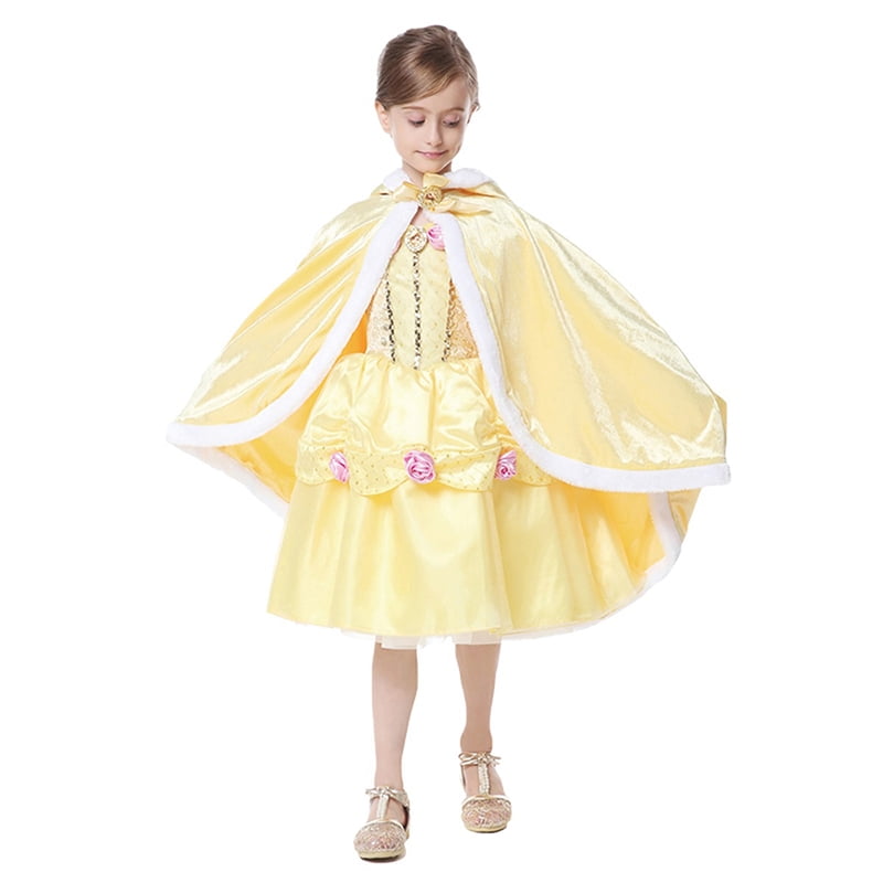 Girls Princess Cape Belle Fancy Dress 