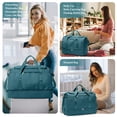 thumbnail image 7 of SYCNB Large Travel Duffel Bag, Weekender Overnight Bag for Women, Gym Tote Bag with Shoe Compartment, Carry-On Weekend Bag for Women with Wet Pocket for Travel Business, Peacock Blue, 7 of 7
