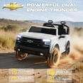 thumbnail image 6 of 24V Ride on Toys for Big Kids, Chevrolet Silverado Ride on Car with Remote Control, Electric Car for Kids 2 Seater, Battery Powered Car with 4 Wheels Suspension, Bluetooth for Toddler Kids 3-8, White, 6 of 9