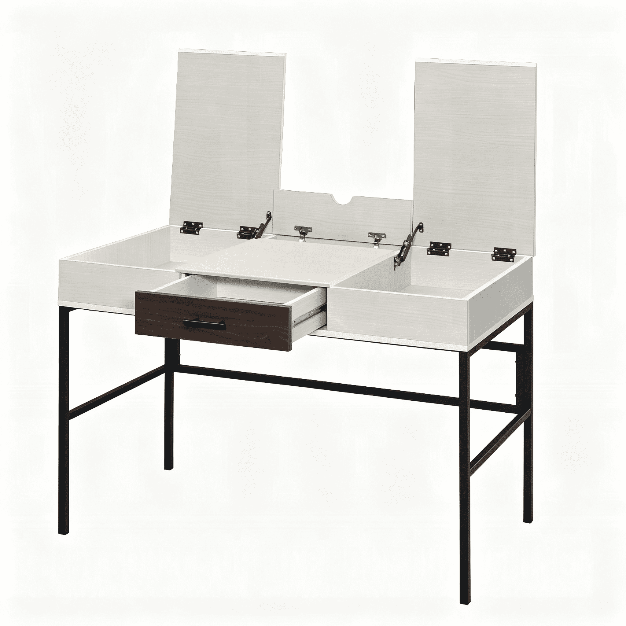 Writing Desk with Built-In USB Port and Storage Drawer, 42 in Home Office Desk with Side Metal Glides, Industrial Style Computer Desk for Office and Study