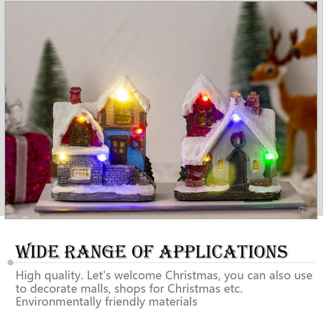 Xmas LED Snow House Scene Party Landscape Miniature Luminous LED Light Cabin Kids Glowing Village Hallway Patio Kitchen Bookshelf Type4