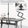 thumbnail image 5 of Arlopu Outdoor Patio Dining Set of 7, Rectangular Dining Table with Umbrella Hole and 6 Stackable Chairs for Lawn, Deck, Poolside, Backyard, 5 of 11