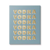 Stupell Industries Glam Vodka Text Pattern Teal Background Graphic Art Gallery-Wrapped Canvas Print Wall Art, 24x30, by CAD Designs