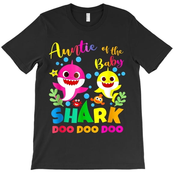 Auntie Shark Birthday Funny Auntie Sharks Family Mother's Graphic H41770 Unisex T-Shirt, Up to 5XL Available