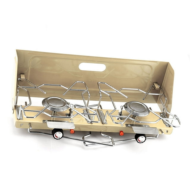 Réchaud à Gaz Double, Réchaud à Gaz Double pour Camping, Plaque de Cuisson Portable Multifonctionnelle