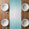 thumbnail image 4 of Table Runner 60 Inches Long for Kitchen Dining, Teal Green Ombre Dresser Scarf Farmhouse, Dining Table Decorations for Wedding/Parties, Contemporary Gradient Abstract Art 13 x 60 In, 4 of 8