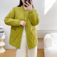 thumbnail image 4 of Abrigos acolchados para mujer, ligeros, de algodón añadido, estilo coreano, chaquetas de béisbol, holgados, informales, de longitud media, ropa vintage de invierno para mujer, 4 of 5