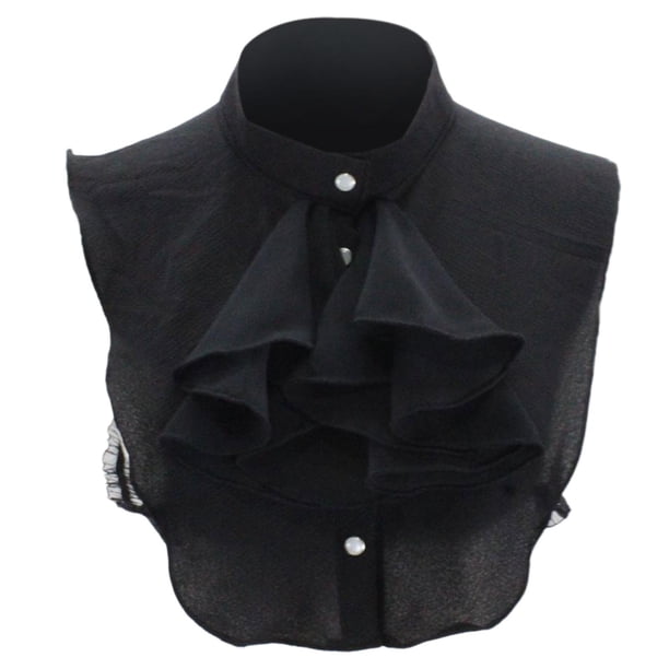 Blusa con cuello simulado y media camisa para uso diario Night Club Festival Stage Show jinwen cuello con volantes