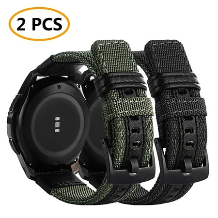TSV 2pcs Bands Fit for Galaxy Watch 46mm, Gear S3 Frontier, 22mm Quick Release Nylon Sports Strap Wrist Band Fits for Samsung Galaxy Watch, Gear S3 Frontier, Classic