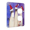 thumbnail image 1 of KuzmarK™ 2 Gang Single Toggle / Single Duplex Wall Plate - Siamese and Mouse in Santa Hats Christmas Cat Art by Denise Every, 1 of 1