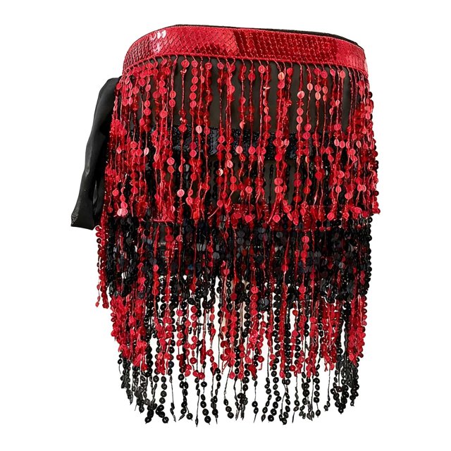 Bufanda de cintura con borlas encriptadas para danza del vientre para mujer, accesorios para la cintura, bufanda para la cadera, blusa para mujer