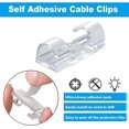 thumbnail image 3 of 60pcs Cable Clips, Storage Clips With Strong Self-adhesive Pads, Round Plastic Fixing Clips, Transparent, 3 of 5
