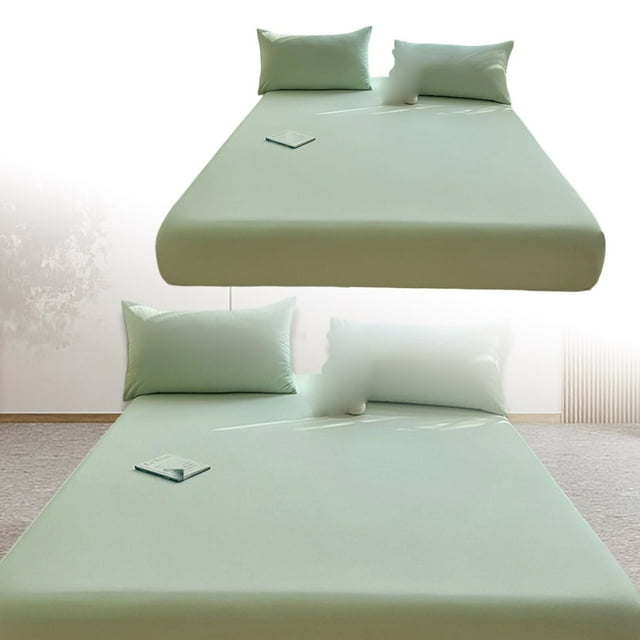 SIfdSeng Get it Fast Piece Thickened Solid Color Bed Cover Class A Full Solid Color Washed Baby and Grade Bedspread Cover Imitation Pure Bed Sheet Cover for Summer