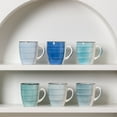 thumbnail image 5 of MALACASA 12oz Coffee Mugs, Set of 6, Stoneware Hot Chocolate Coffee Set, Blue, 5 of 8
