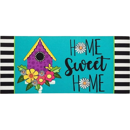 

Evergreen Sassafras Daisy Birdhouse Interchangeable Entrance Doormat | Indoor and Outdoor | 18 x 30 Inches | Non-Slip Backing | All-Season | Low Profile | Home Décor