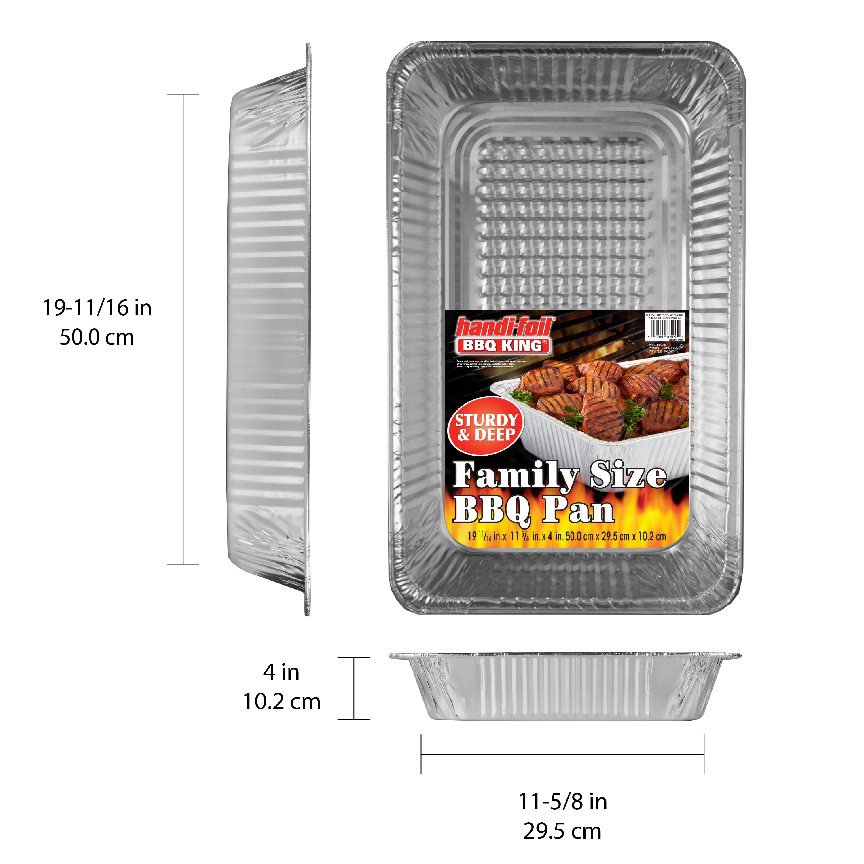 (2 pack) Handi-Foil 19.7" x 11.6" Aluminum Super King Extra Deep BBQ & Pasta Pan