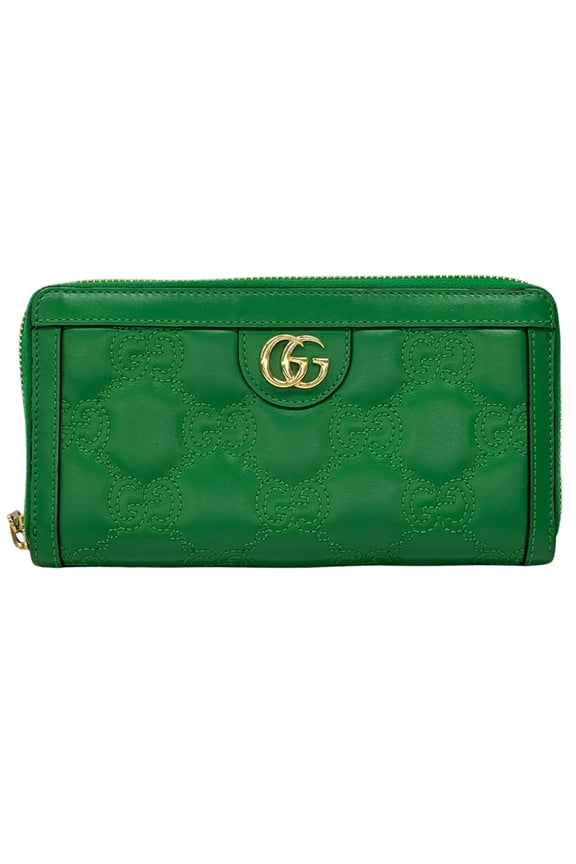Pre-Owned Gucci GUCCI wallet for women and men, brand name GG Matelass long wallet, leather,...
