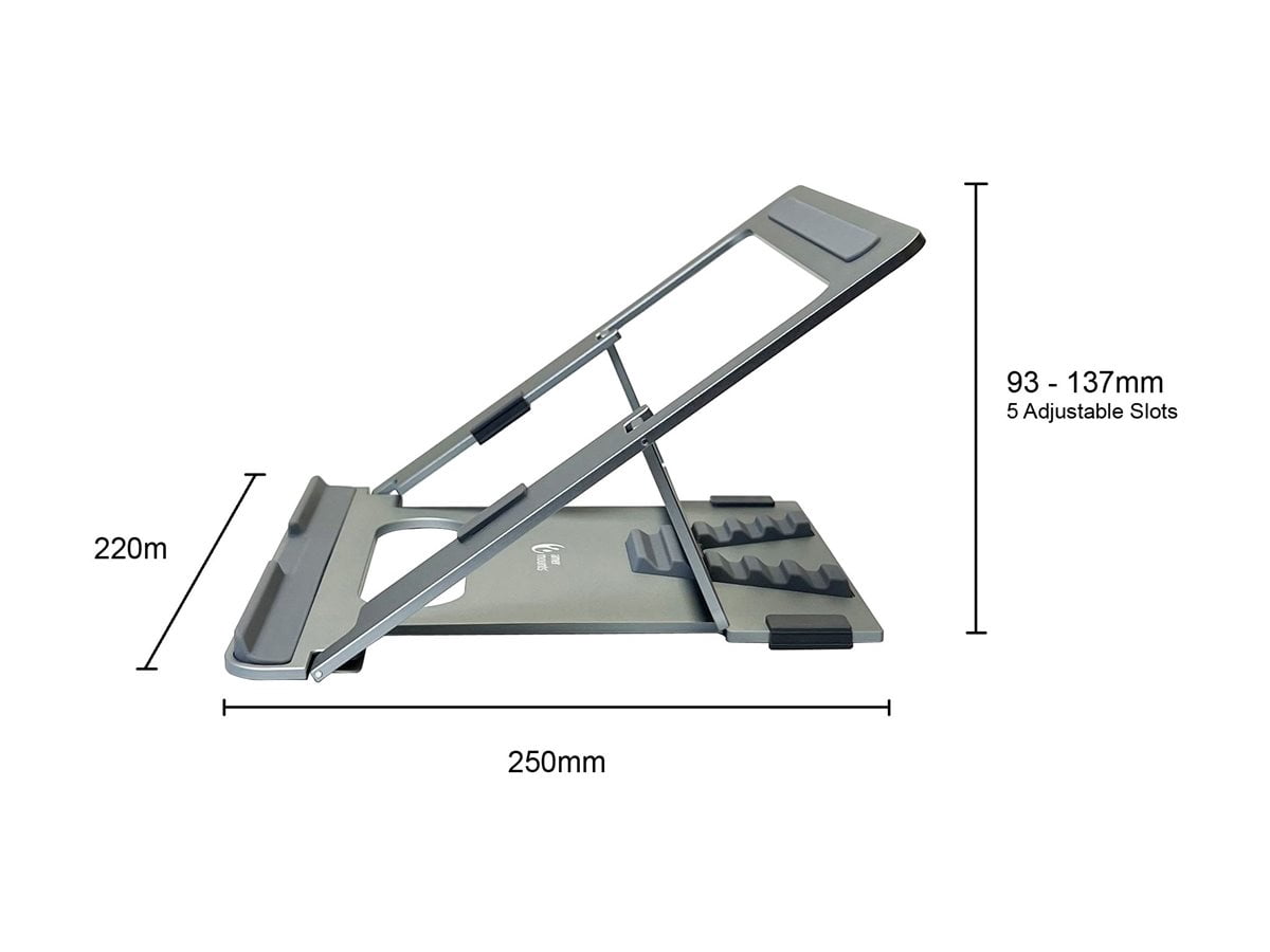Amer Mounts Foldable Laptop Tablet Stand (Silver)